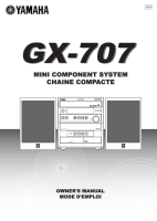 Yamaha GX-707 - Owners Manual